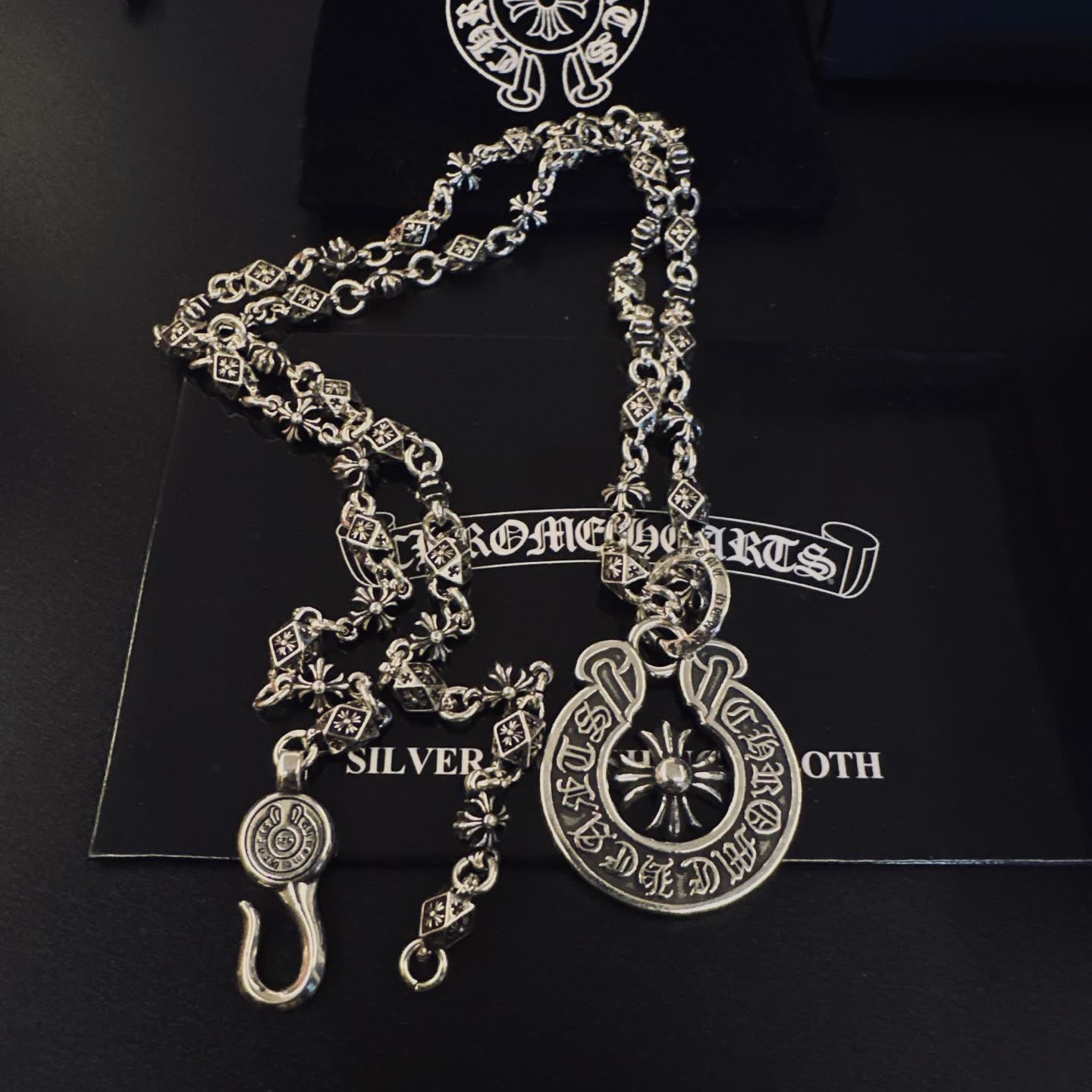 Chrome Hearts Silver Celtic Knot Design Pendant Necklace